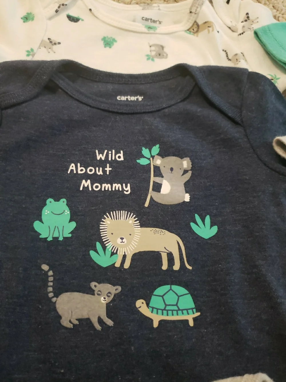 Carter's Baby One-Piece Bodysuit Bundle - Blue, Green, Gray, Navy 6/9M
